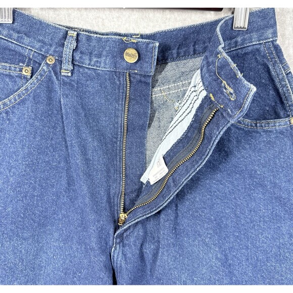 VTG 90s LL Bean Pleated Front Mom Jeans Womens 12 High Waist Tapered Leg Denim - Picture 4 of 11